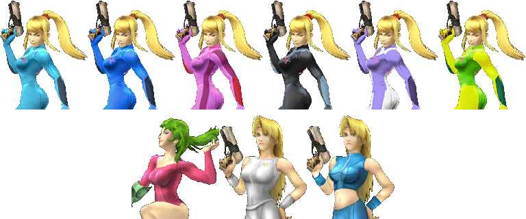 File Zero Suit Samus Palette PM Png SmashWiki The Super Smash Bros